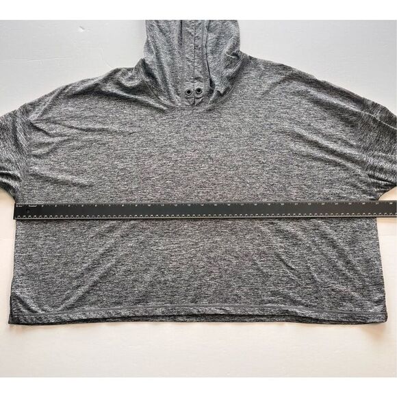 Athleta Uptempo Short Cropped Hoodie Charcoal Grey Size Large Long Sleeve Hooded - Picture 8 of 11
